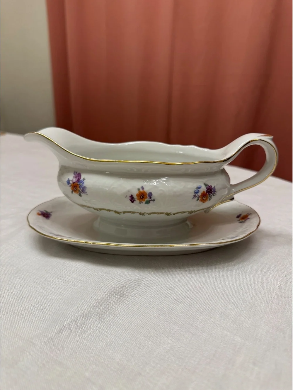 Vintage Schumann Bavaria Porcelain Gravy Boat & Underplate – 1946–1949